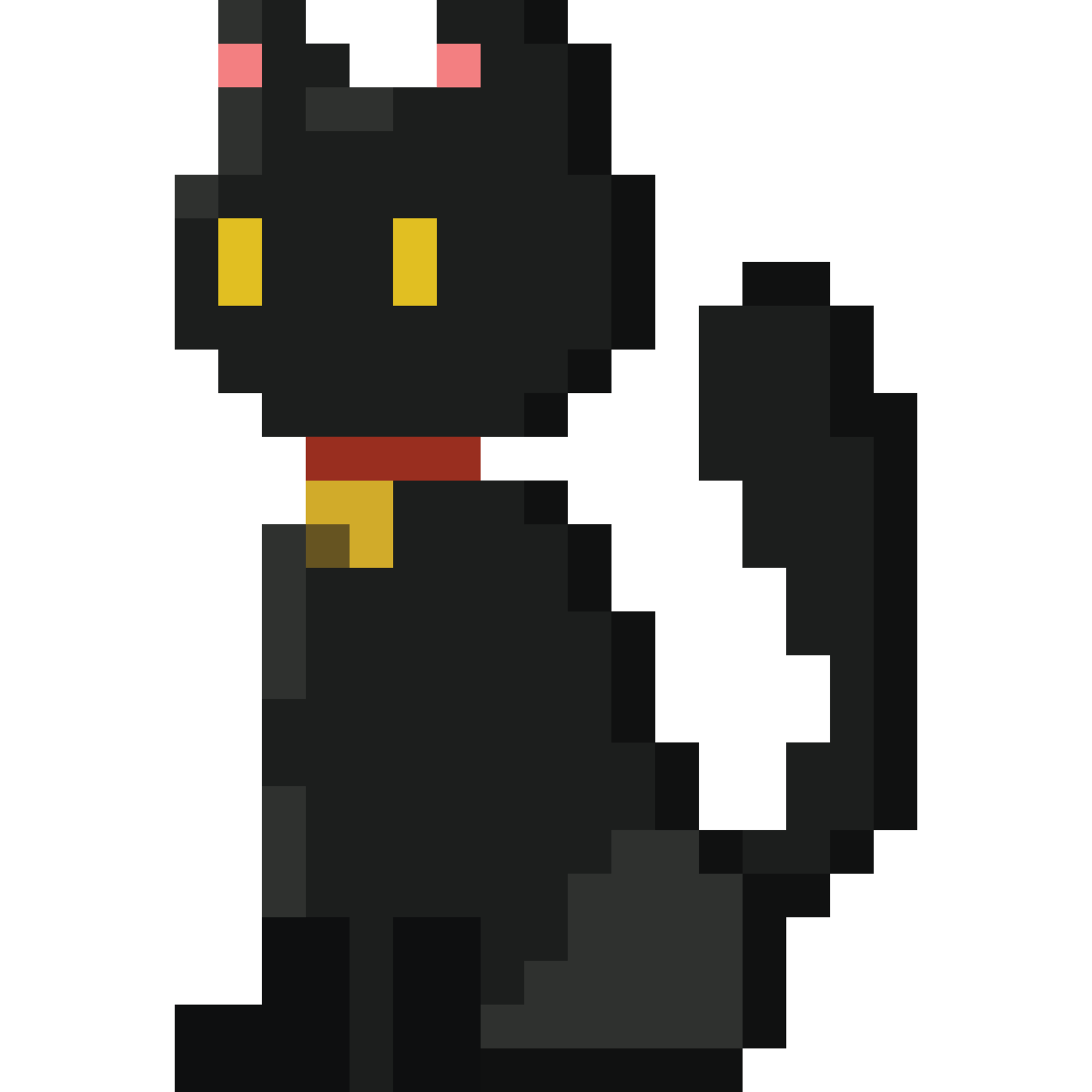 A pixel cat sitting on the panel
